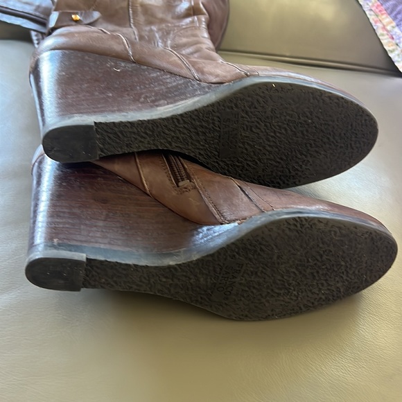 Franco Sarto Knee-high, leather boots very soft, brown boots, 3 inch heel - Picture 4 of 4